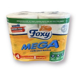 FOXY MEGA 4 рула трипластова тоалетна хартия от чиста целулоза