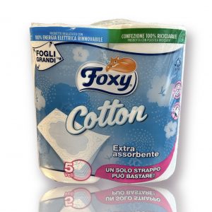 FOXY Cotton 5 пластова тоалетна хартия с памучни влакна 4 рула